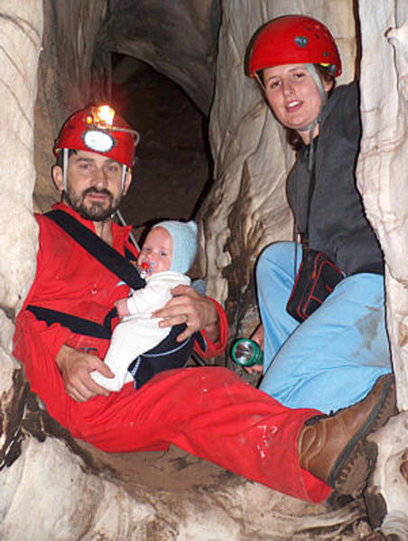 Peter Euan and Nadine Houwhoek Cave bottom of chute a[SMoser]